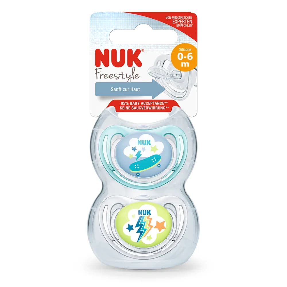 nuk freestyle 0-6 m pacifier 2 pcs