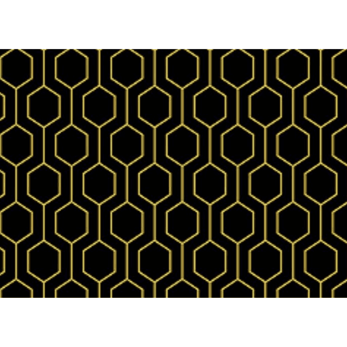 Big Gold Octagon In Black Wrapping Paper