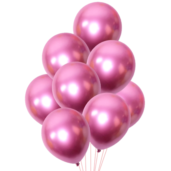 Party Decoration Latex Balloons-pack Of 25 Pieces- Metallic Pink Color (BLQL65)