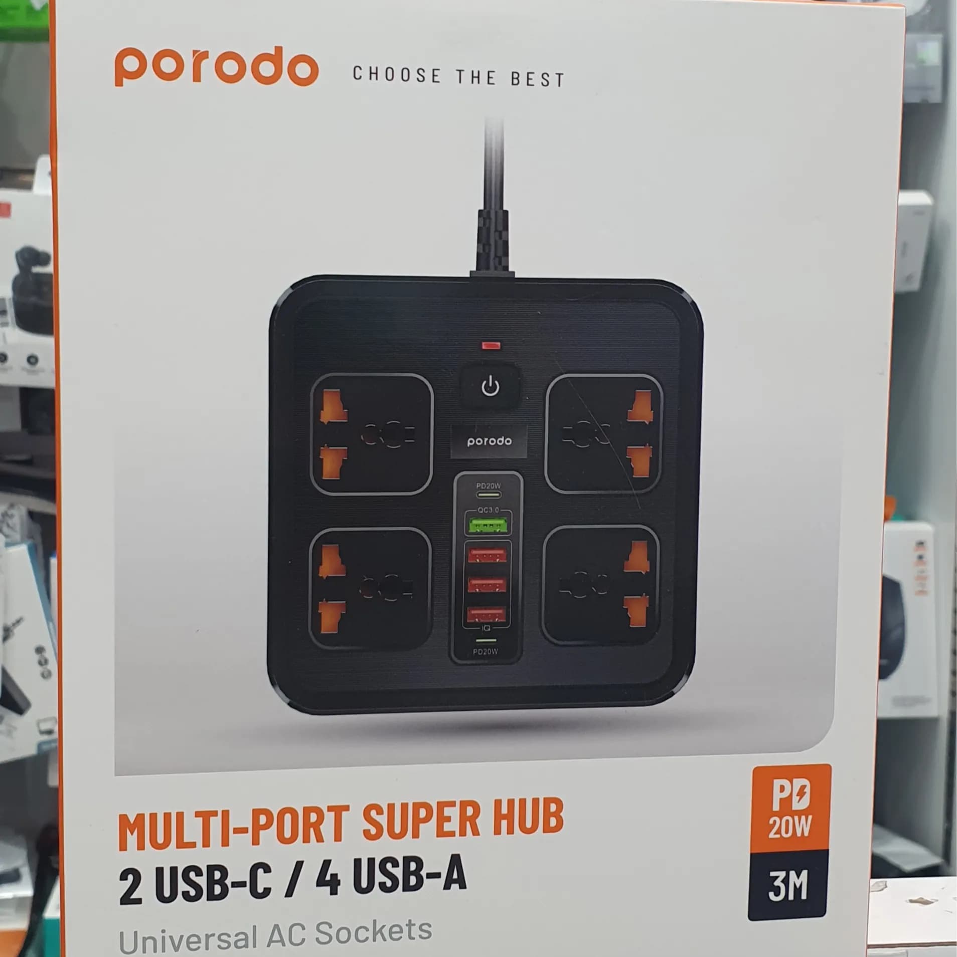 Porodo multi hub  2usb-c  4 usb