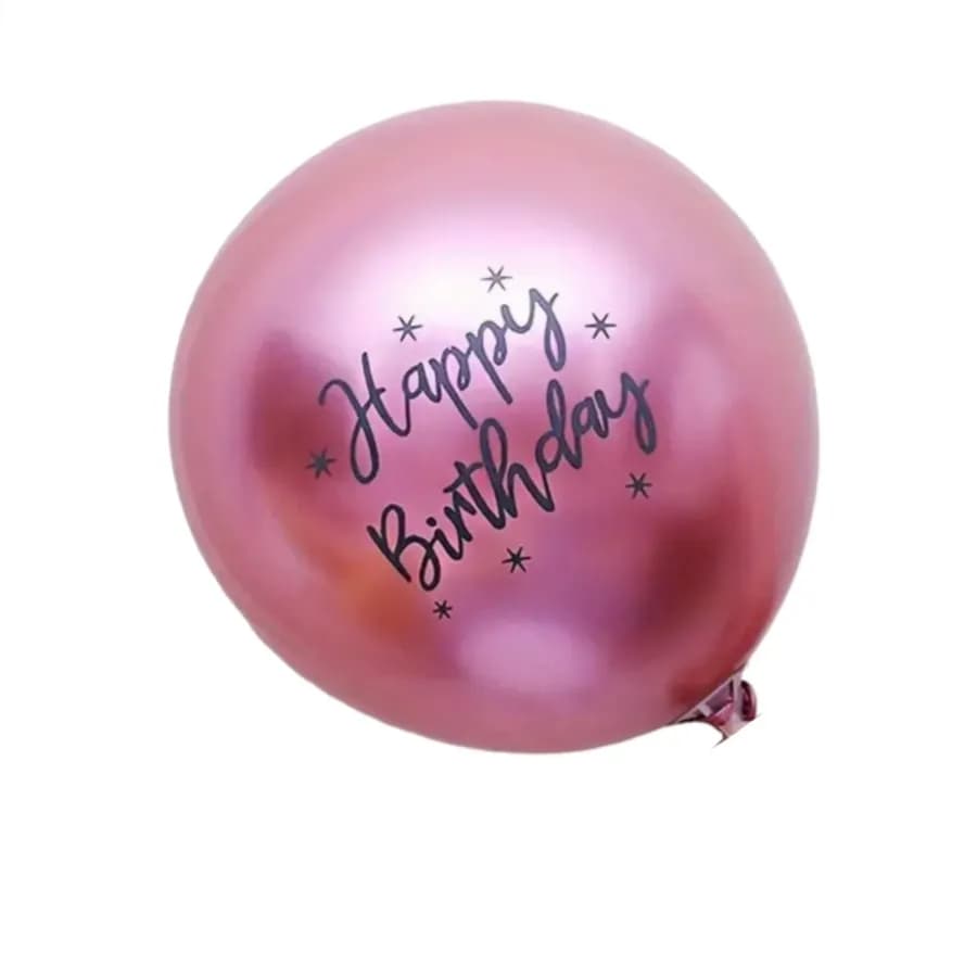 Happy Birthday Balloon metallic red