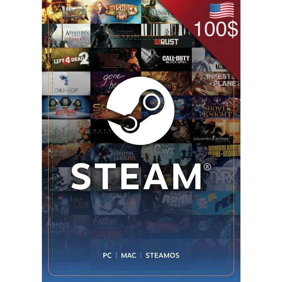 Steam Gift Card - $100 USD