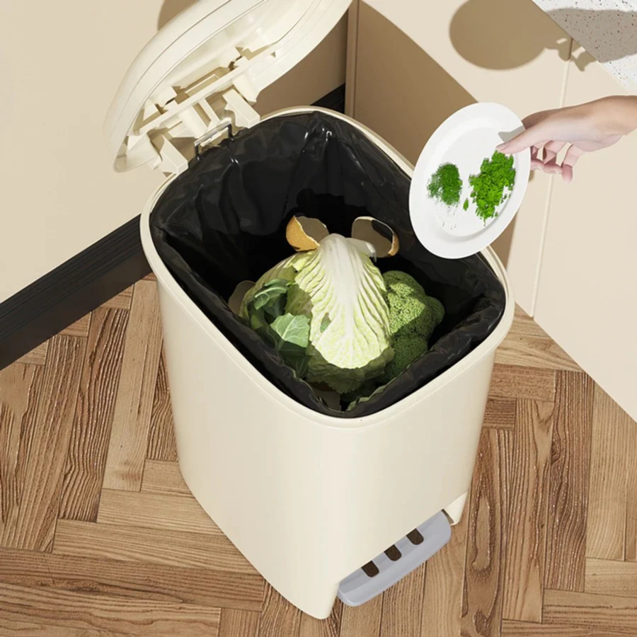 Kitchen Garbage Basket With Lid, Large Capacity Trash Can, Household Dustbin With Pedal-MEDIUM