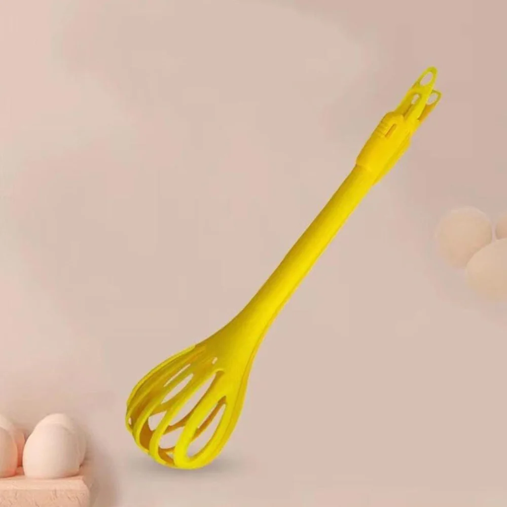 Multi-purpose Manual Kitchen Whisk, Egg Mixer Or Beater, Food Tong For Home-YELLOW