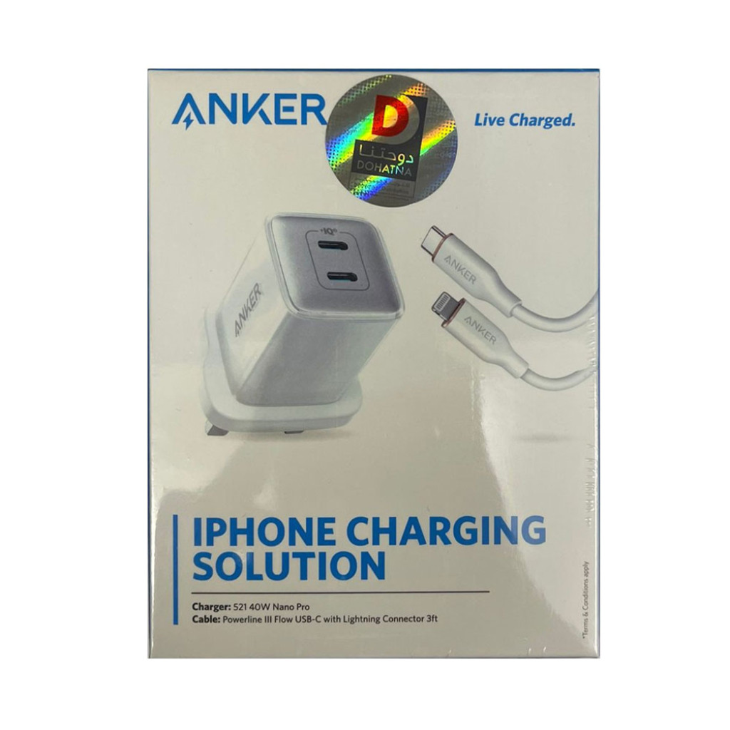 ANKER 521 charger 2 port Type-C + USB-C TO Lightning 6FT Cable