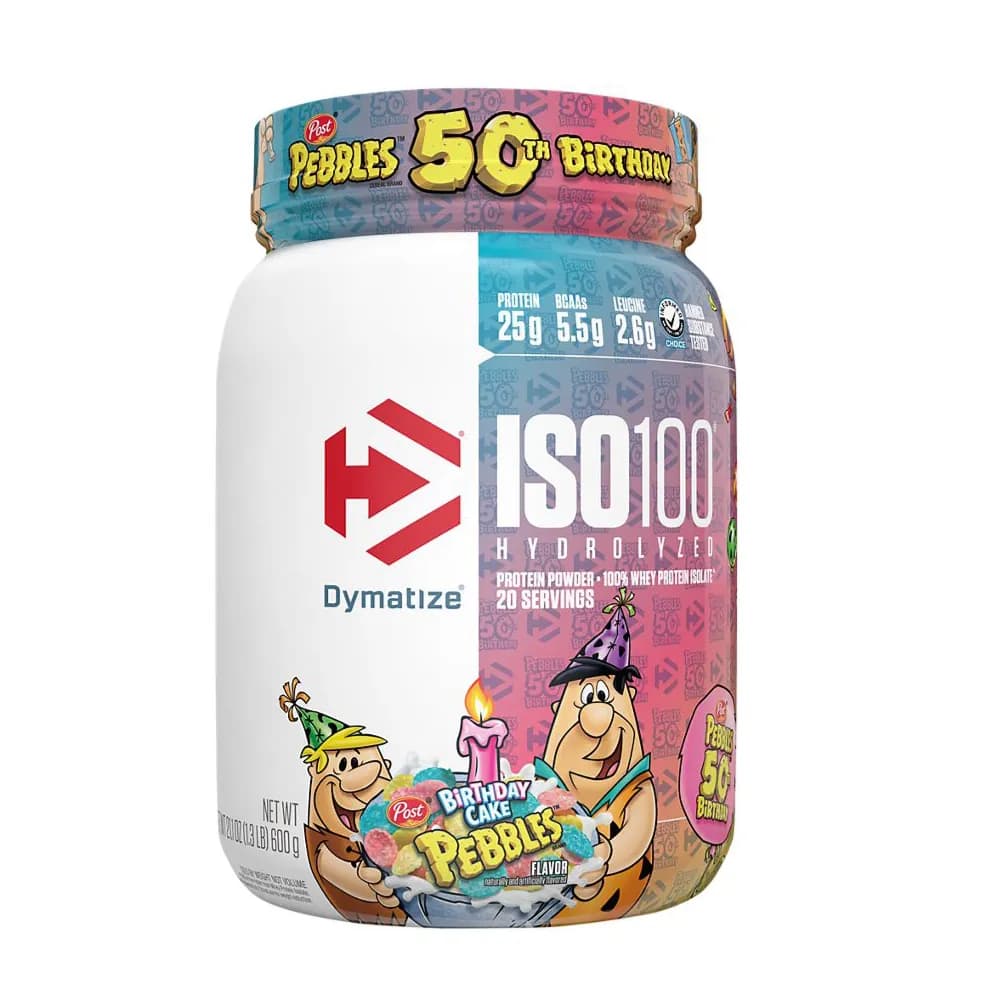 DYMATIZE ISO100 1LBS 20 SERVINS BIRTHDAY CAKE PEBBLES