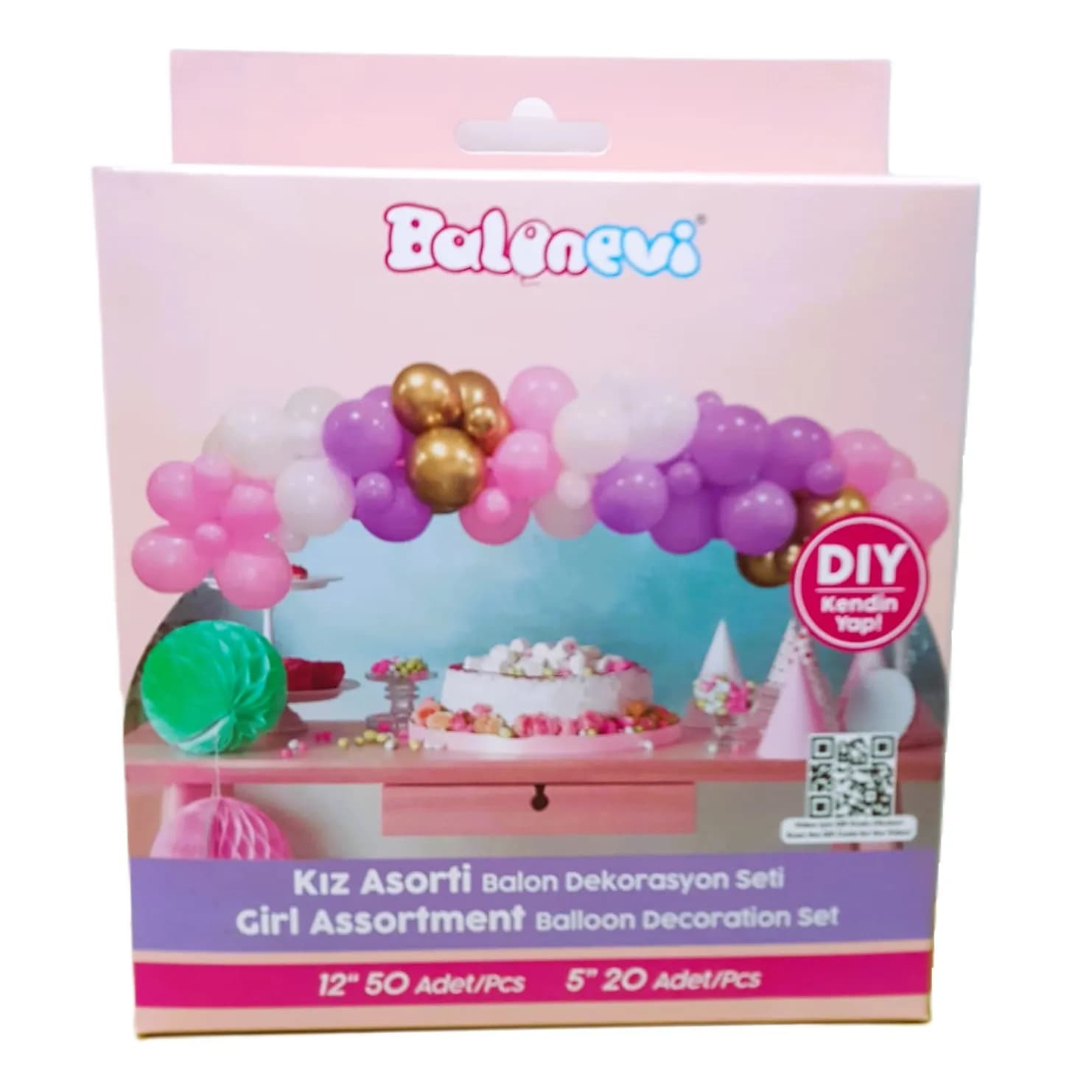 Baby Girl Assortment Balloon Decoration Set DIY Balonevi