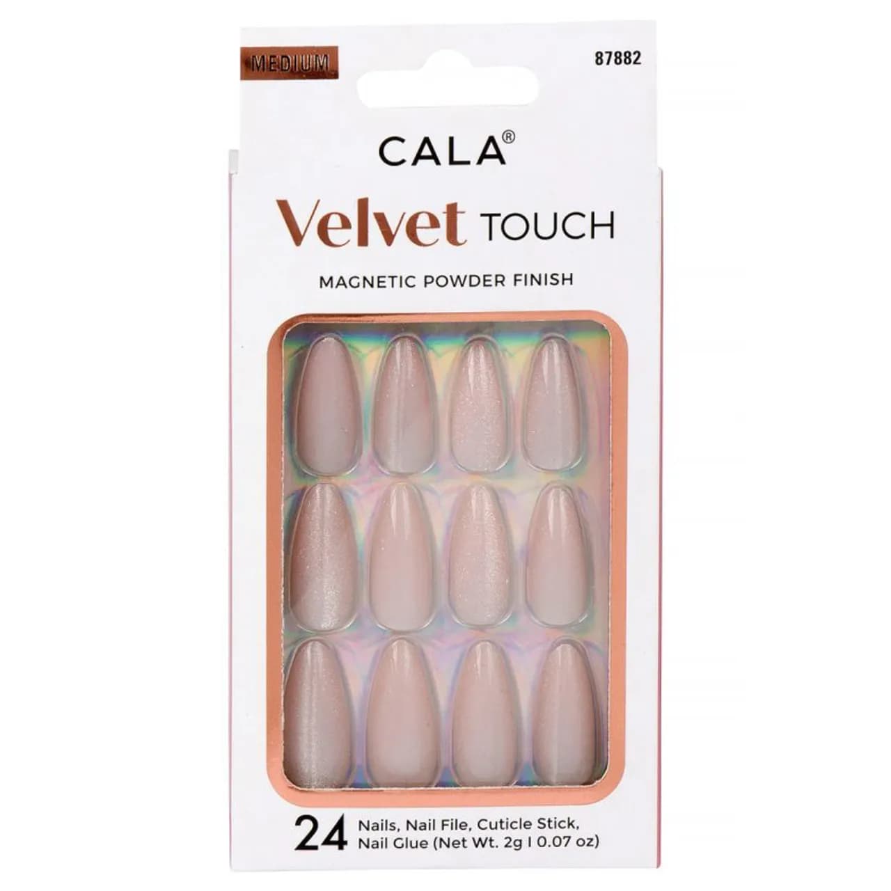 CALA VELVET MED ALMOND 24PC NAIL KIT PINK 87882