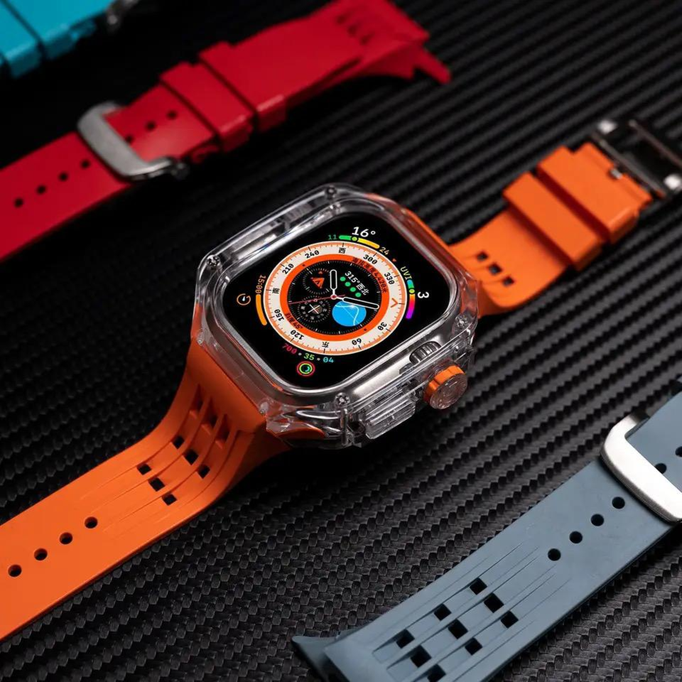 Transparent Case With Modification Kit Rubbler Strap for Apple Watch Ultra 49mm