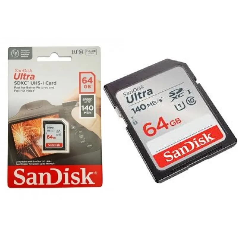 Camera Memory Card Sandisk Ultra 64gb 140mb/sec