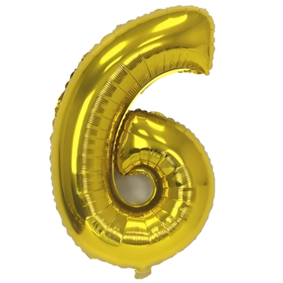 Happy Birthday Party Decoration Gold Foil Balloon-Number 6 (PIGC180)