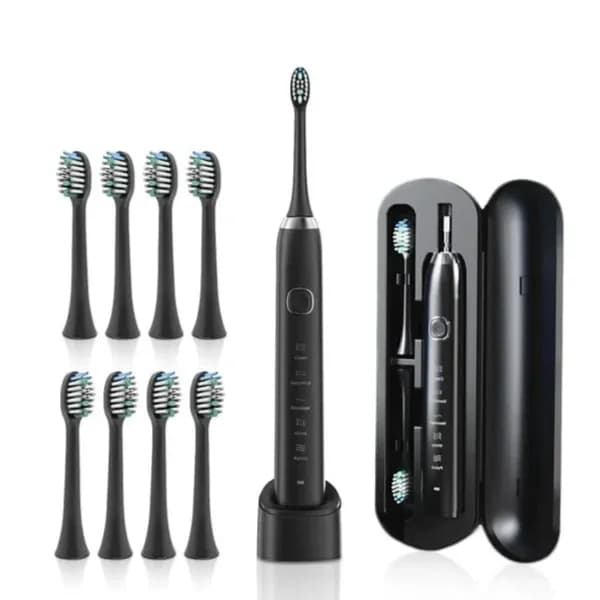 SONIC 5 Mode Electric Toothbrush With Wireless Charging and Travel Case-BLACK