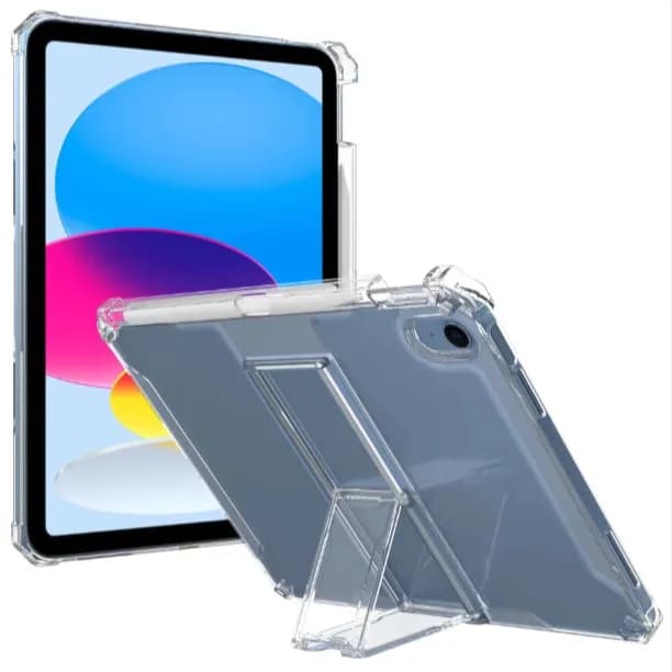 TPU Stand Case With Pencil Holder for iPad 9/8/ 7 th Gen 10.2 Inch Soft Clear Drop Protection