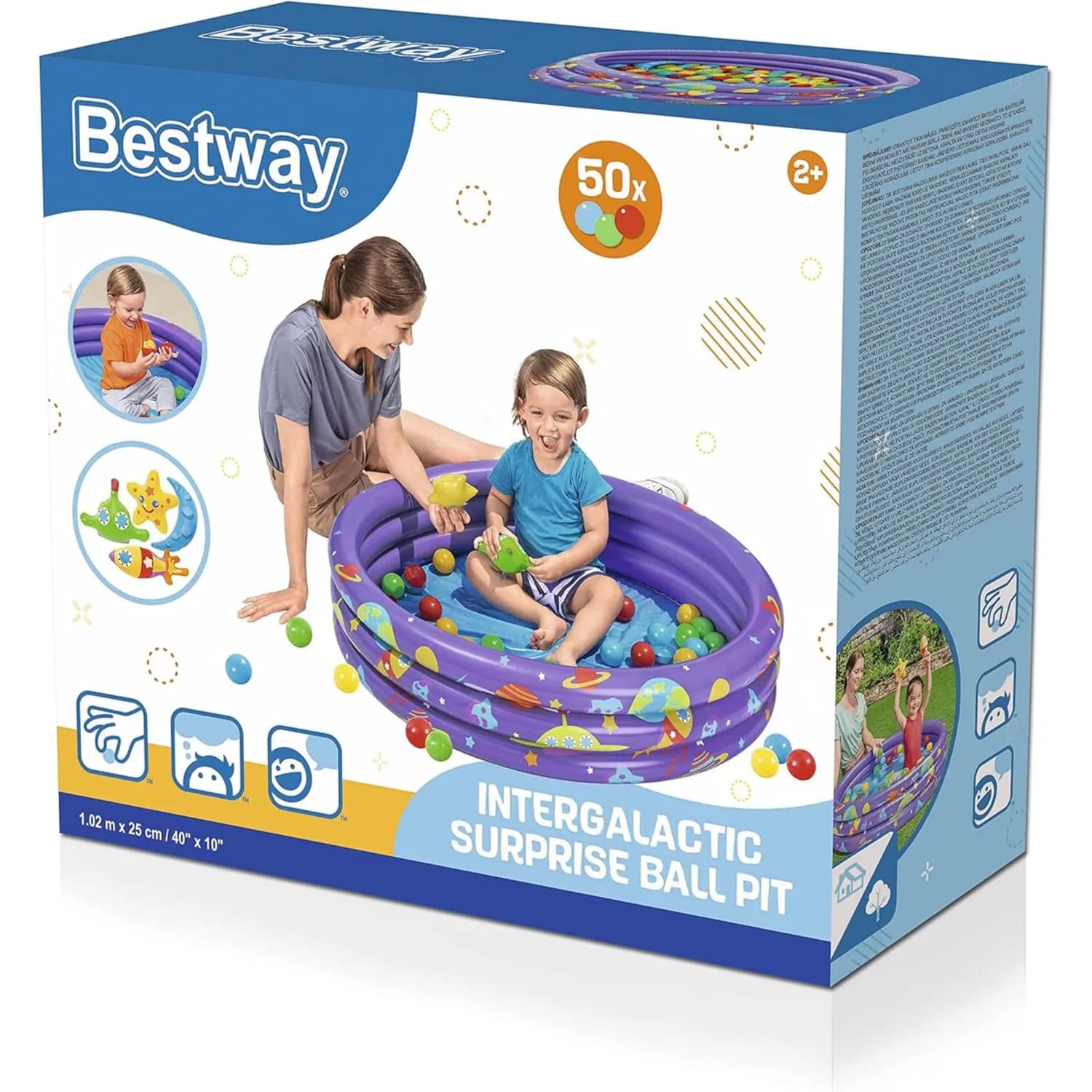 Bestway Inflatable pool with balls Intergalactic 1.02m x 25cm For Kids - POLT104