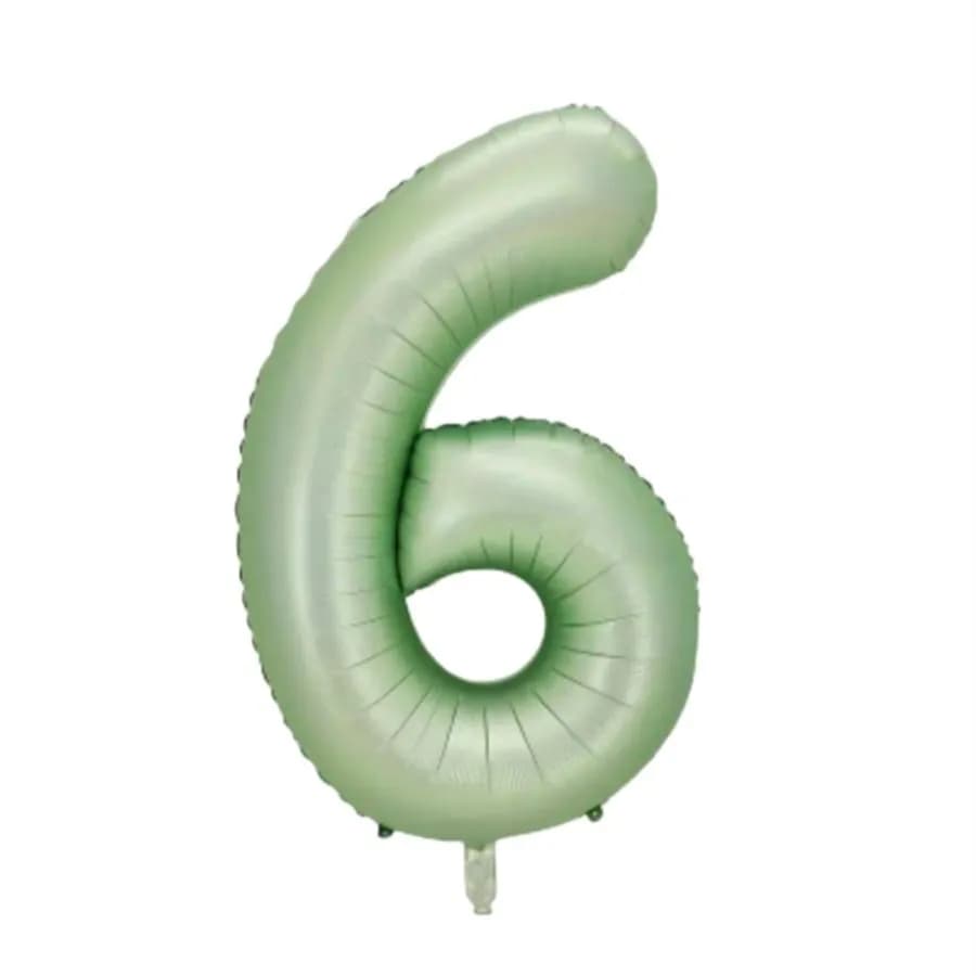 Number 6 Balloon Olive Green Colour