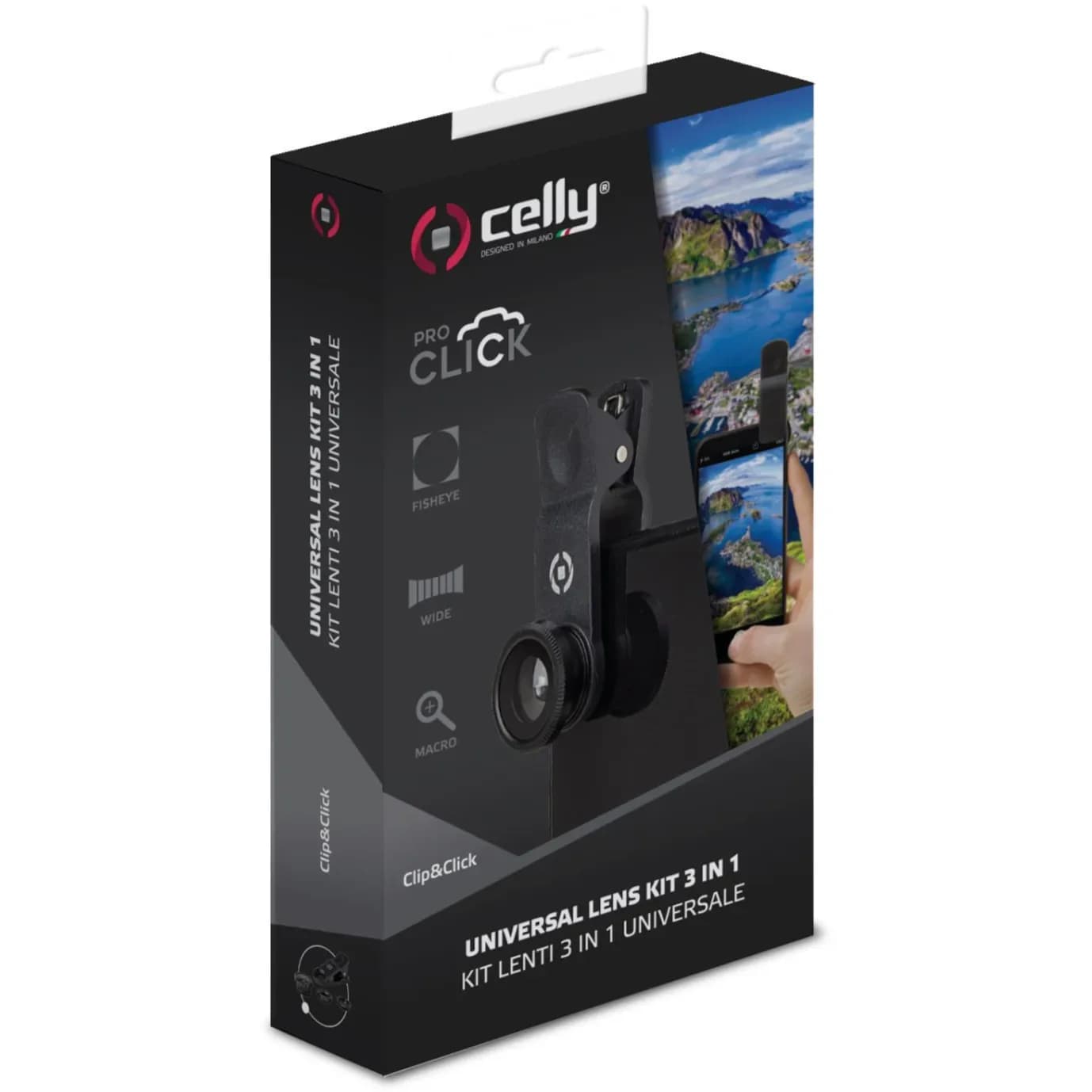 Celly Clip & Click 3-In-1 Smartphone Lens Kit