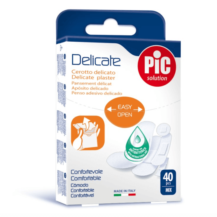 Pic Delicate plaster with antibacterial pad mix shapes ref-02024014 40pcs