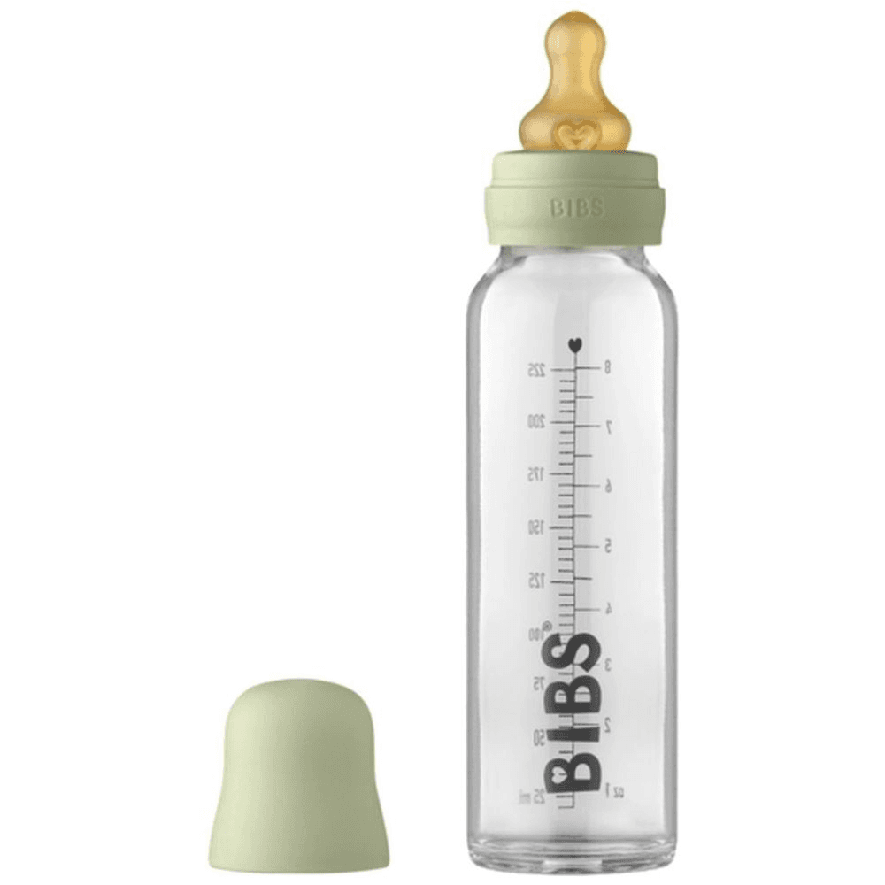 Baby Glass Bottle 225ml by Bibs, Sage