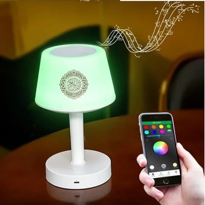 Equantu 7 Colors Led Touch Quran Speaker Table Lamp 8Gb With 16 Reciters Plus,16 Translations-Sq-917