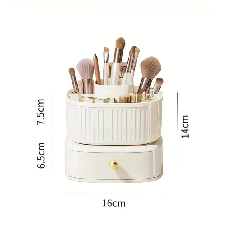 Rotating Makeup Organizer With Drawer