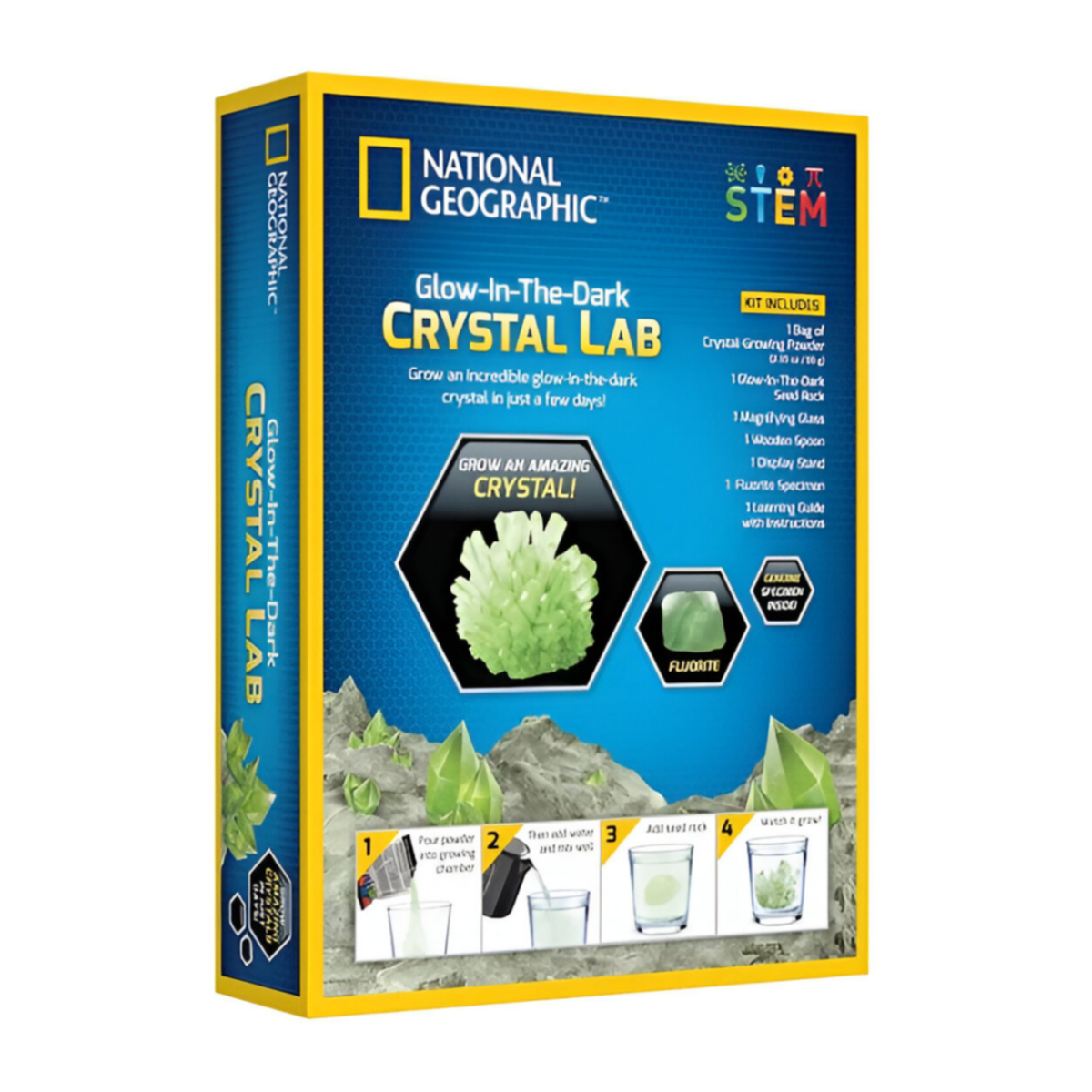 National Geographic Glow-in-the-Dark Crystal Growing Lab for Student-Stem Project Toy (SMEQ10)