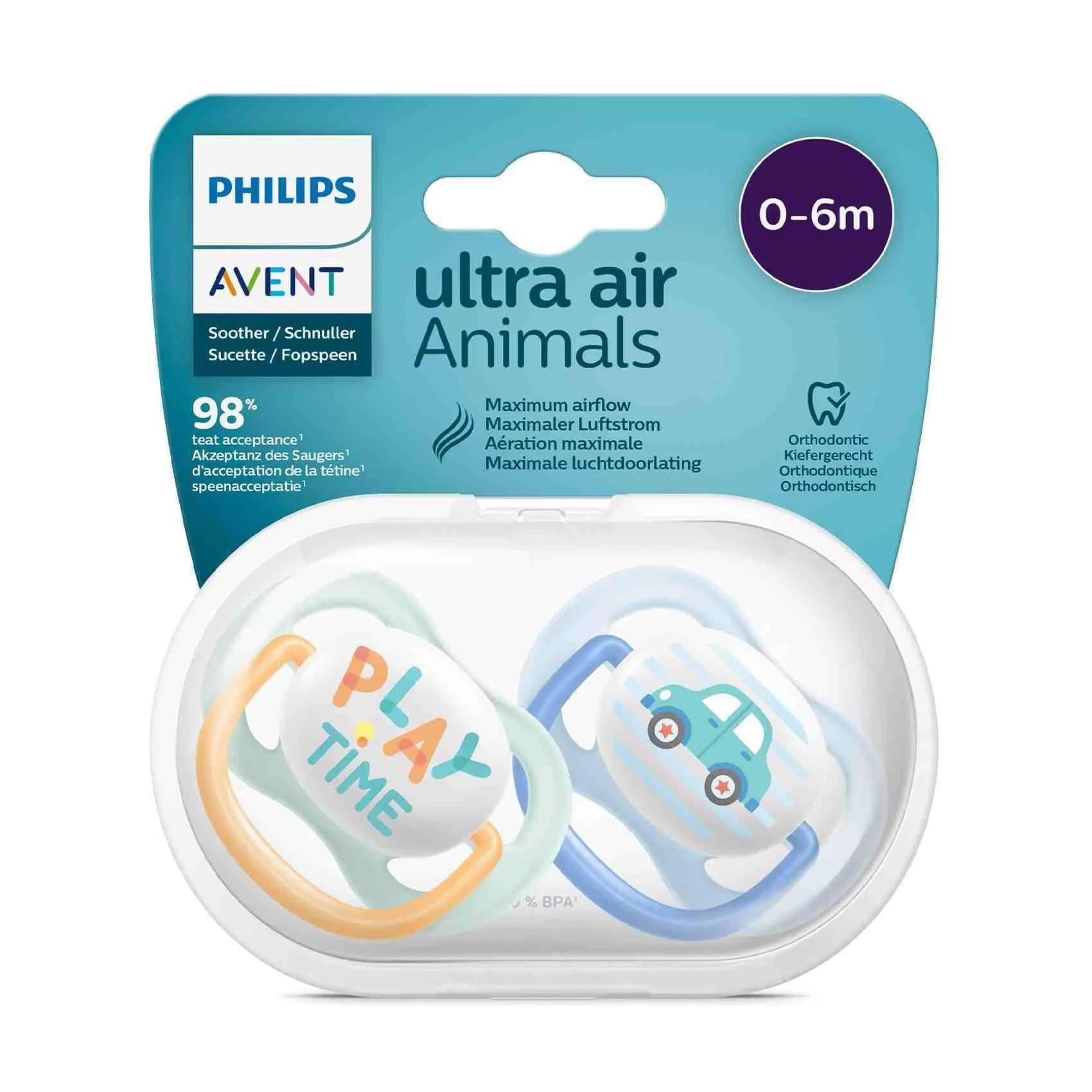 Philips Avent Smoother Air 0-6m Mx Animals 2x