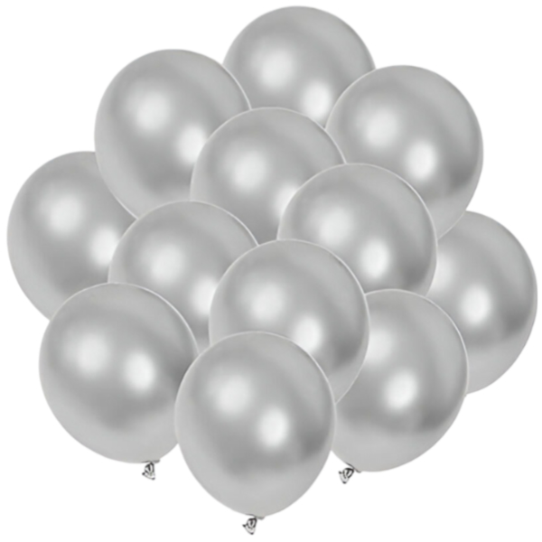 Party Decoration Latex Balloons-pack Of 100 Pieces- Silver (BLQL68)