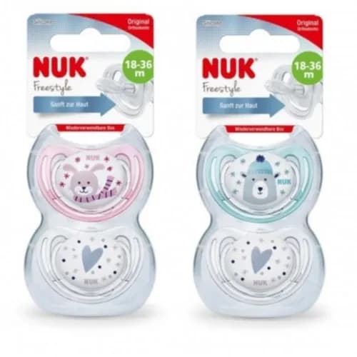 nuk freestyle baby pacifier 18-36m 2pcs