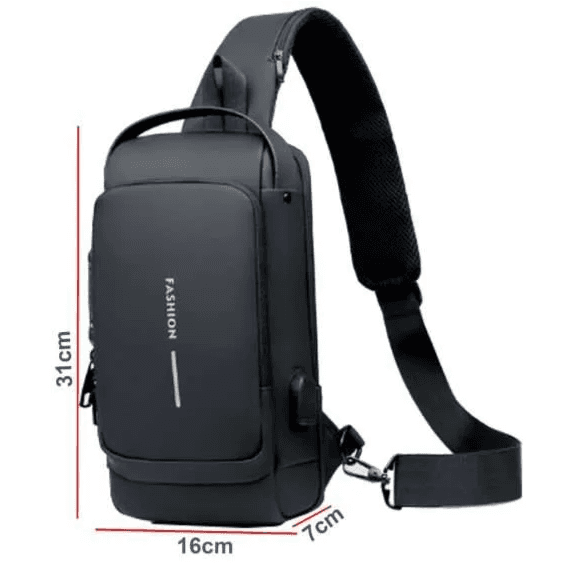 Single shoulder backpack USB & Combination lock “dt-52”