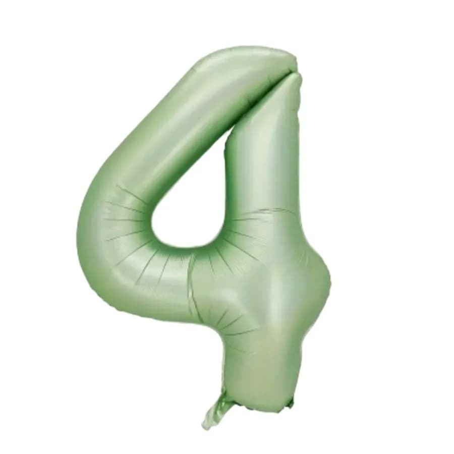 Number 4 Balloon Olive Green Colour