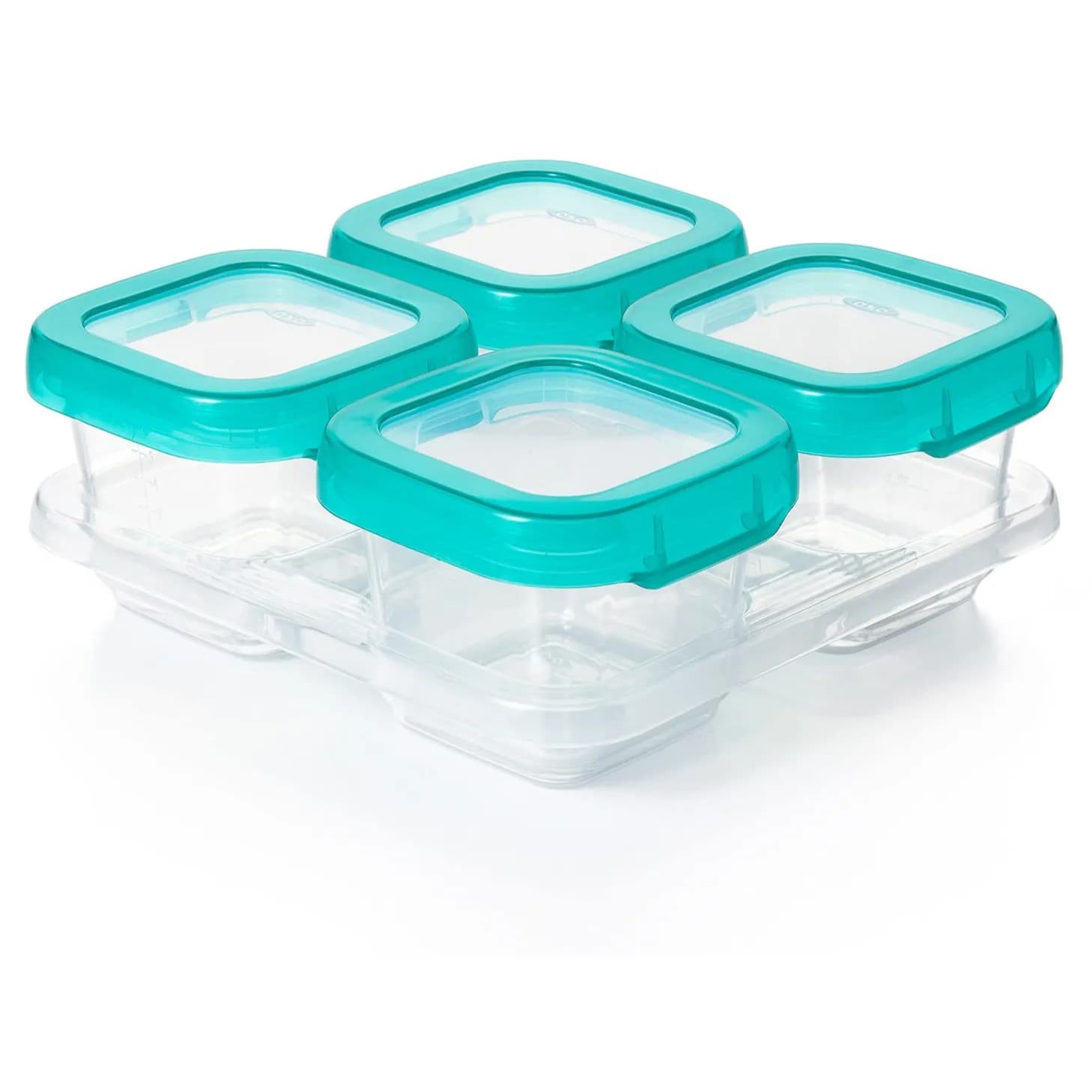 OXO Tot Baby Blocks Food Storage Containers, Teal, 6 oz