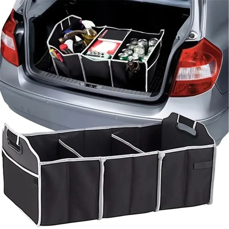 Car Multi-Pocket Trunk Organizer, Foldable Multi-Purpose Vehicle Storage Bag, Boot Organizer For Picnic, Trip