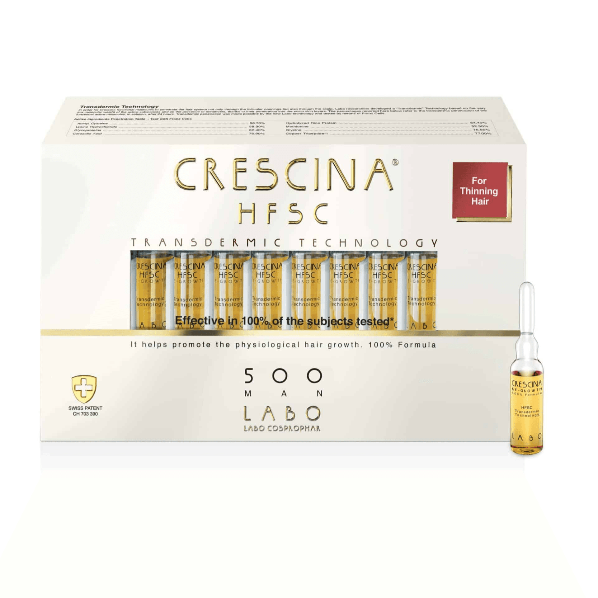 Crescina Transdermic Man 500 Ampoules 20'S