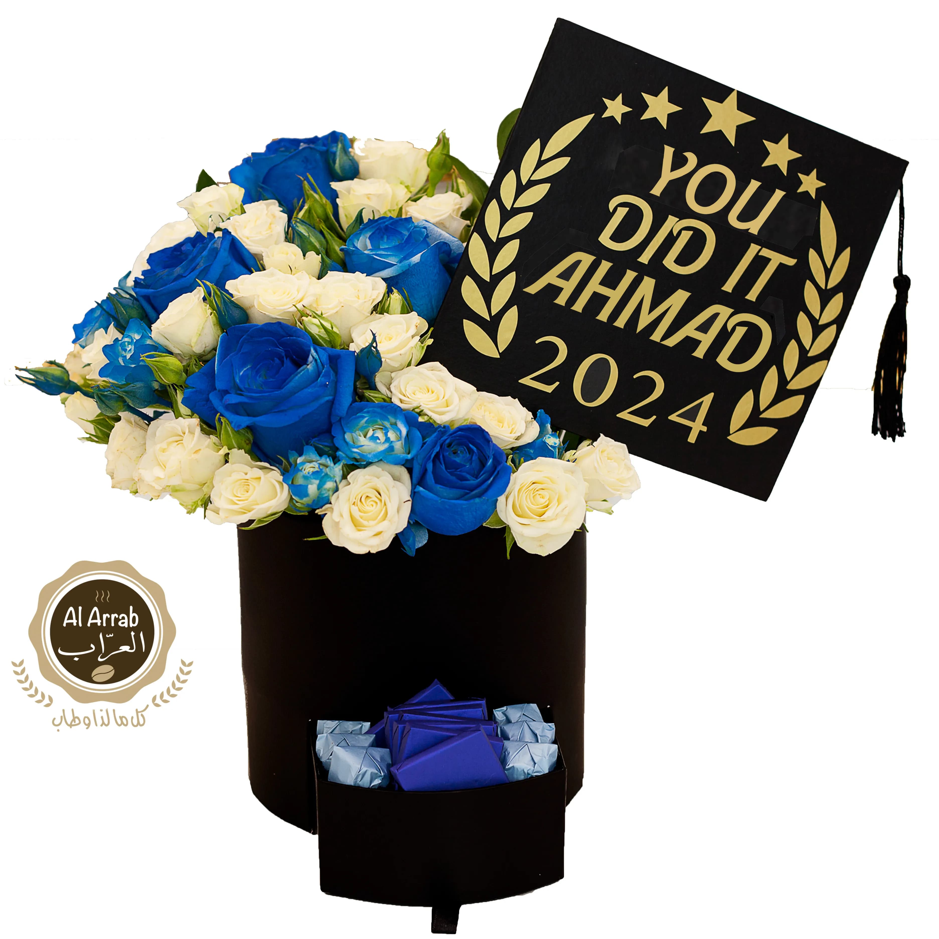 You Did It 2024 Graduation Gift Flowers And Chocolates For Him With Personalized Name