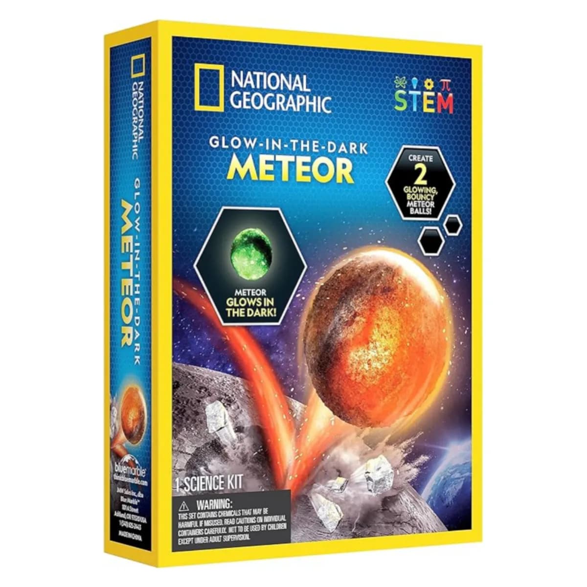 National Geographic Glow In The Dark Meteor Bouncy Balls for Student-Stem Project Toy (SMEQ28)