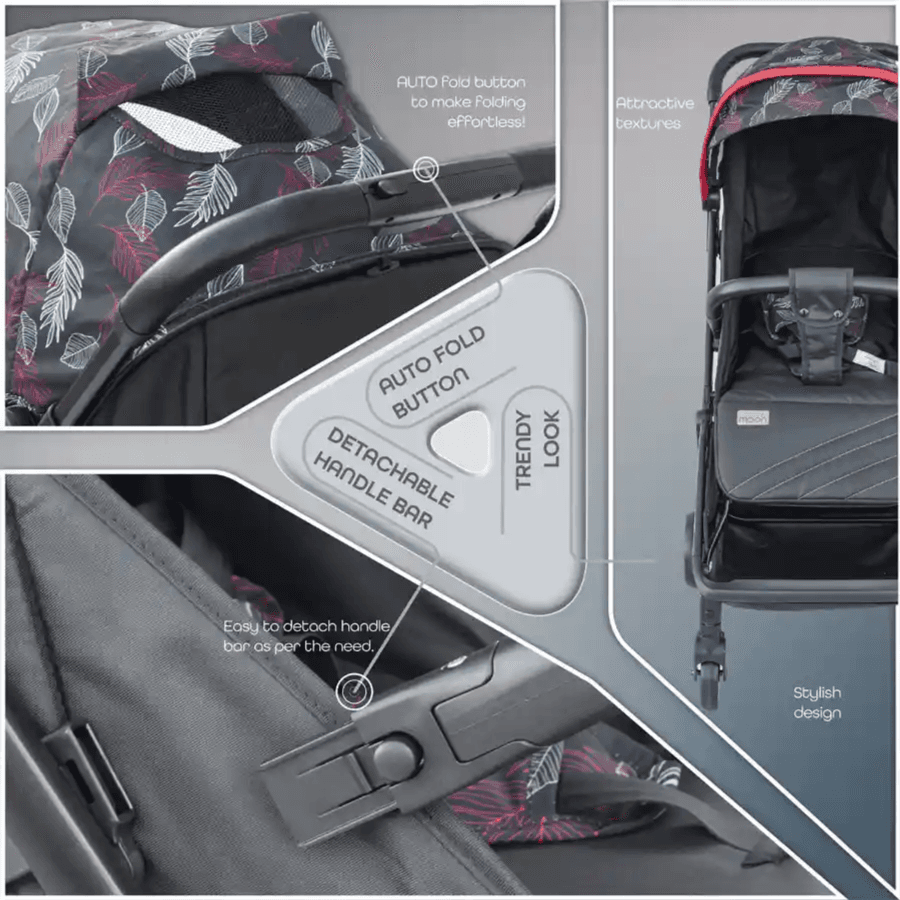 Moon Autofold Stroller (Feather Black)