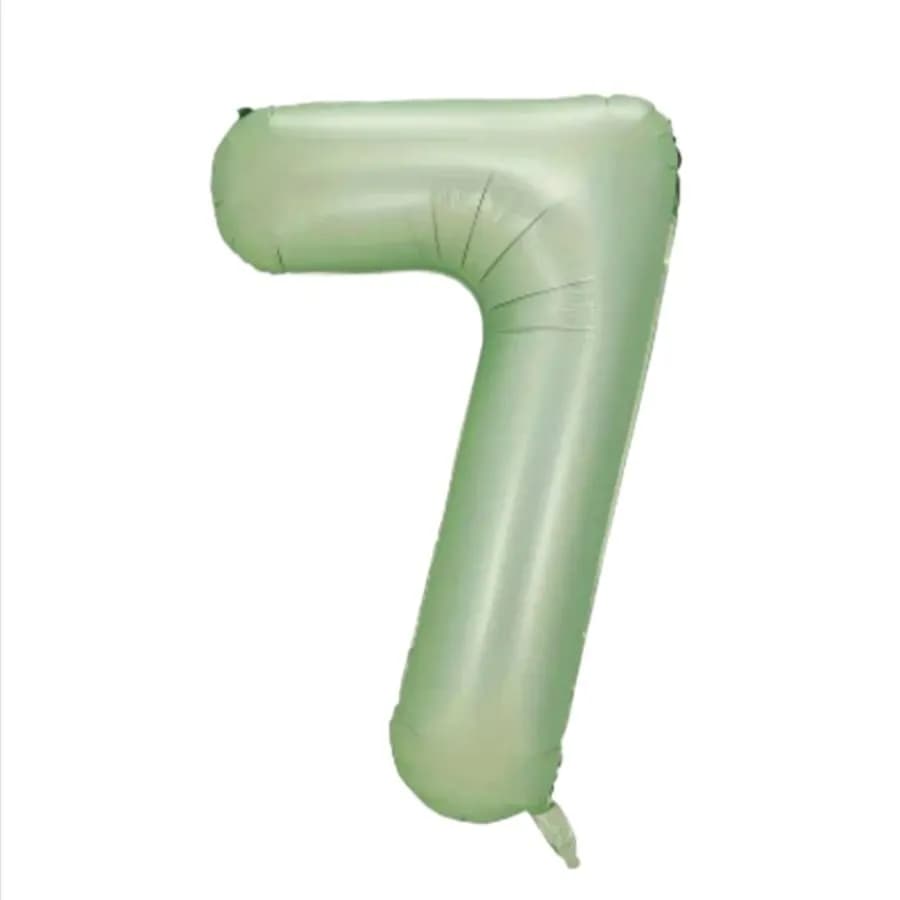 Number 7 Balloon Olive Green Colour