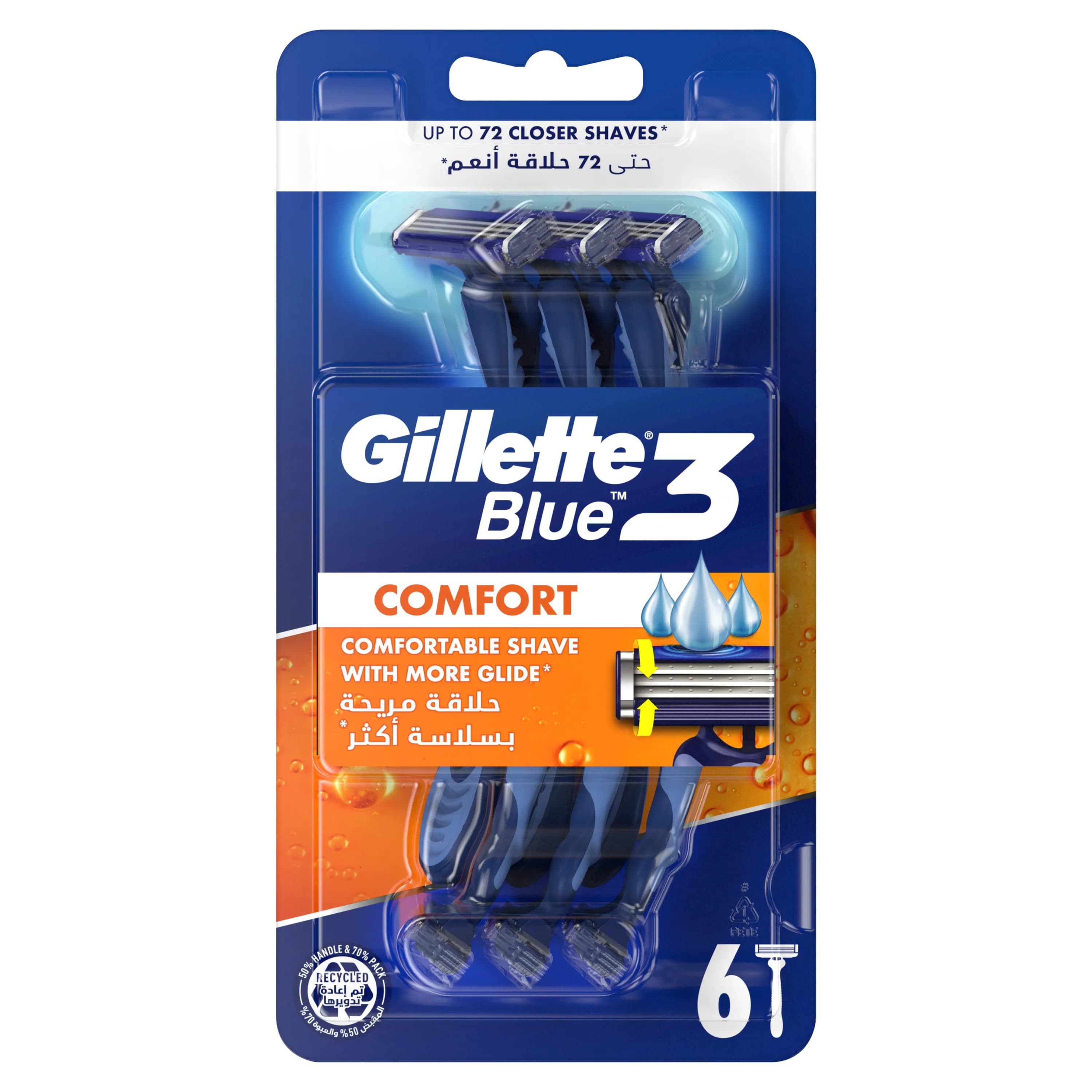 gillet blue 3 comfort razor 6s