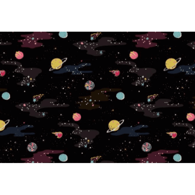 space planet in black wrapping paper