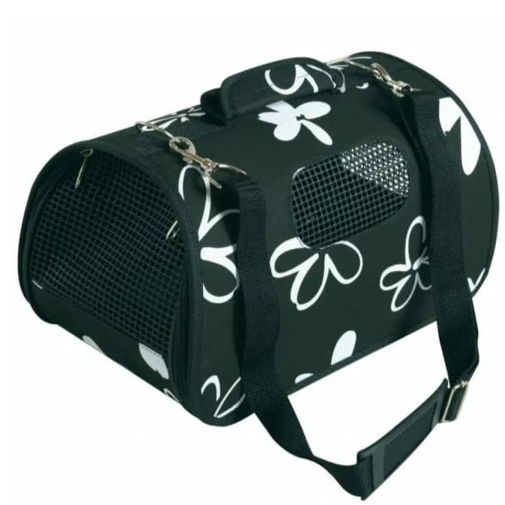 Pet Carrier Flower Black Medium