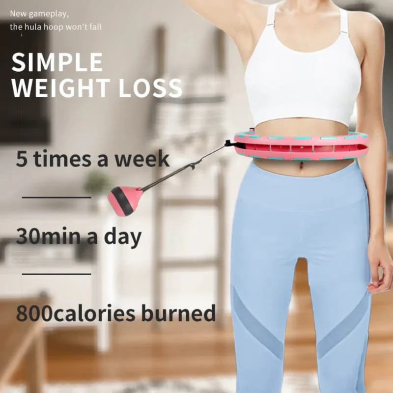 Smart Weight Loss Hula Hoop, Fitness Ring For Abdomen, Body Shaping Circle For Beginners-BLUE