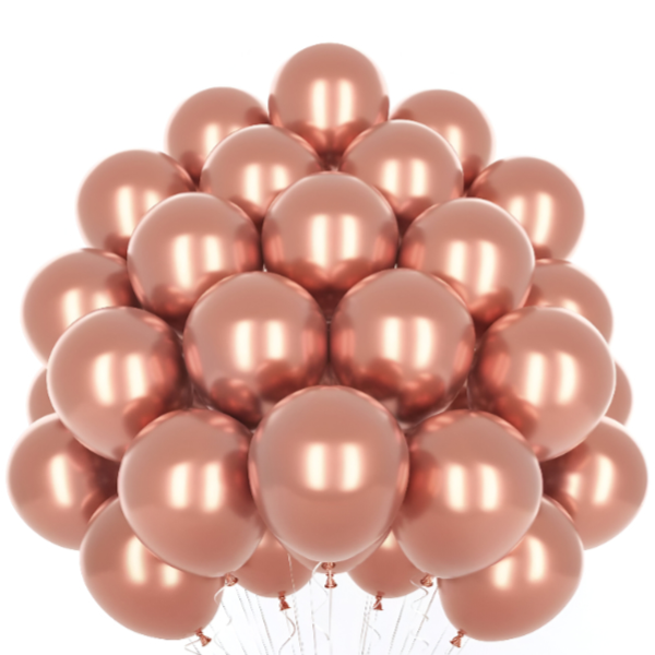 Party Decoration Latex Balloons-pack Of 25 Pieces- Metallic Rose Gold (BLQL64)