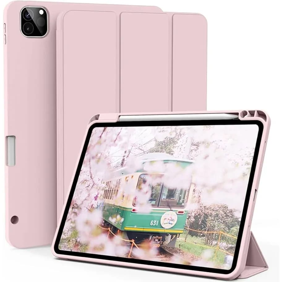 Smart Book Cover for iPad 12.9 Inch - Soft Pink