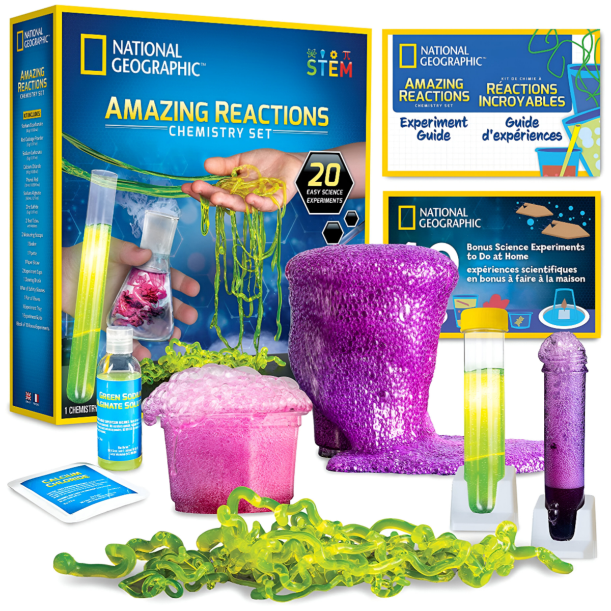 National Geographic Amazing Reactions Chemistry Set  for Student-Stem Project Toy (SMEQ30)