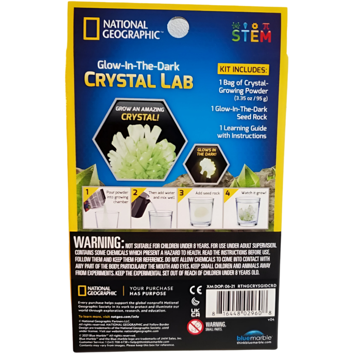 National Geographic Glow-in-the-Dark Crystal Growing Lab for Student-Stem Project Toy (SMEQ16)