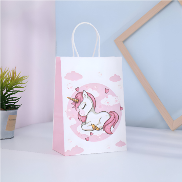 Unicorn Printed Gift Kraft Paper Bag-Small- 16X22X8 CM-1 Pieces Set (GCQL200)