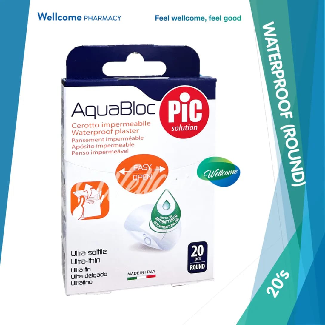 pic solution aquabloc waterproof plaster 20 pcs round