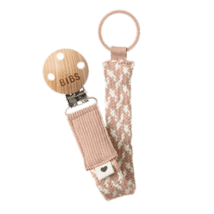 Bibs Pacifier Clip Blush/ivory