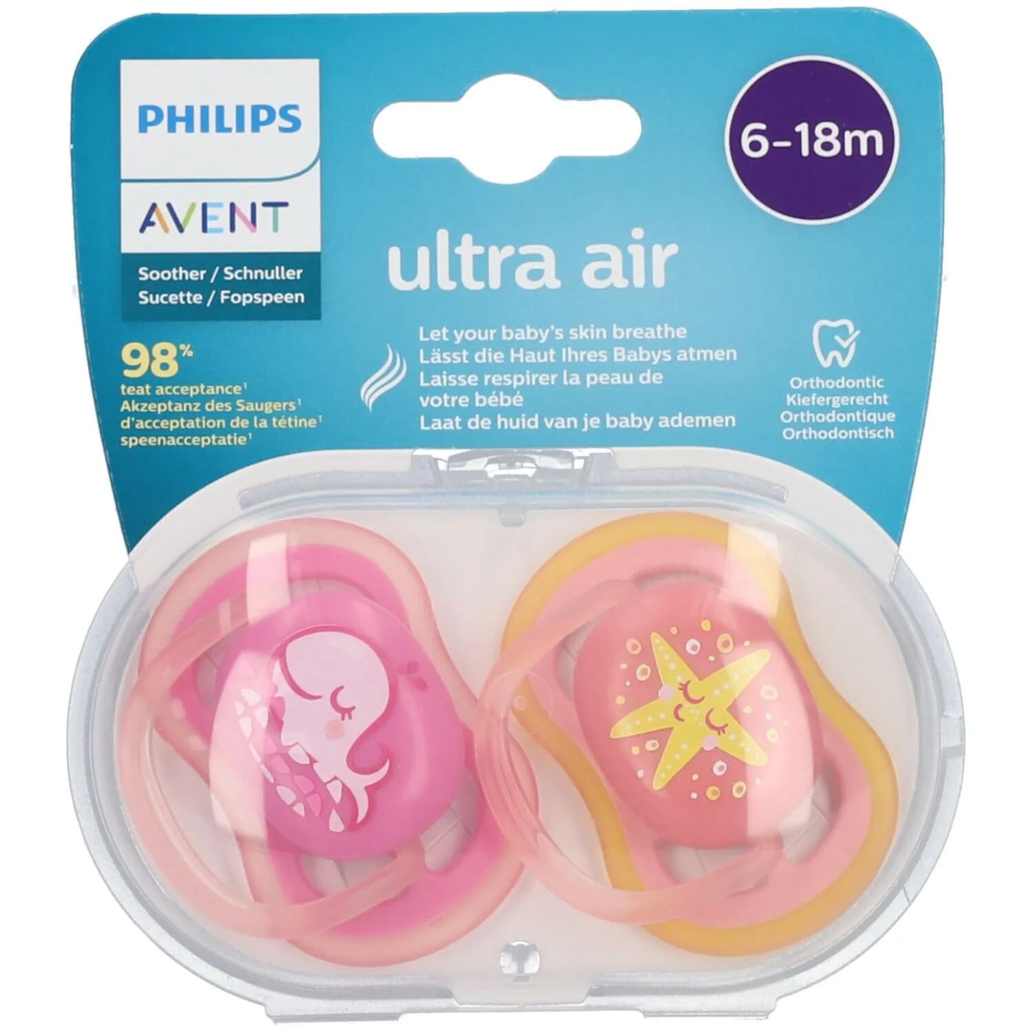 PHILIPS AVENT SOOTHER SILICONE AIR 6-18 M BOY