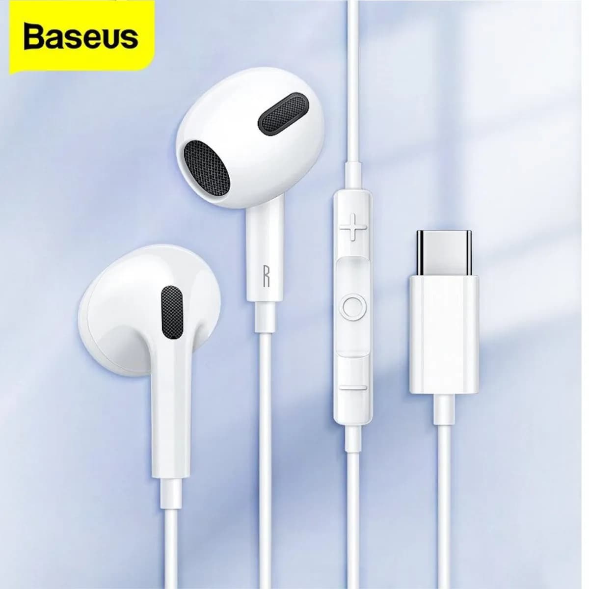 Type-C Wired EType-C Earphone - White - Baseus Encok C17arphone - White - Baseus Encok C17